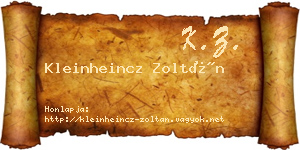 Kleinheincz Zoltán névjegykártya