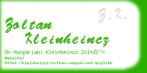 zoltan kleinheincz business card